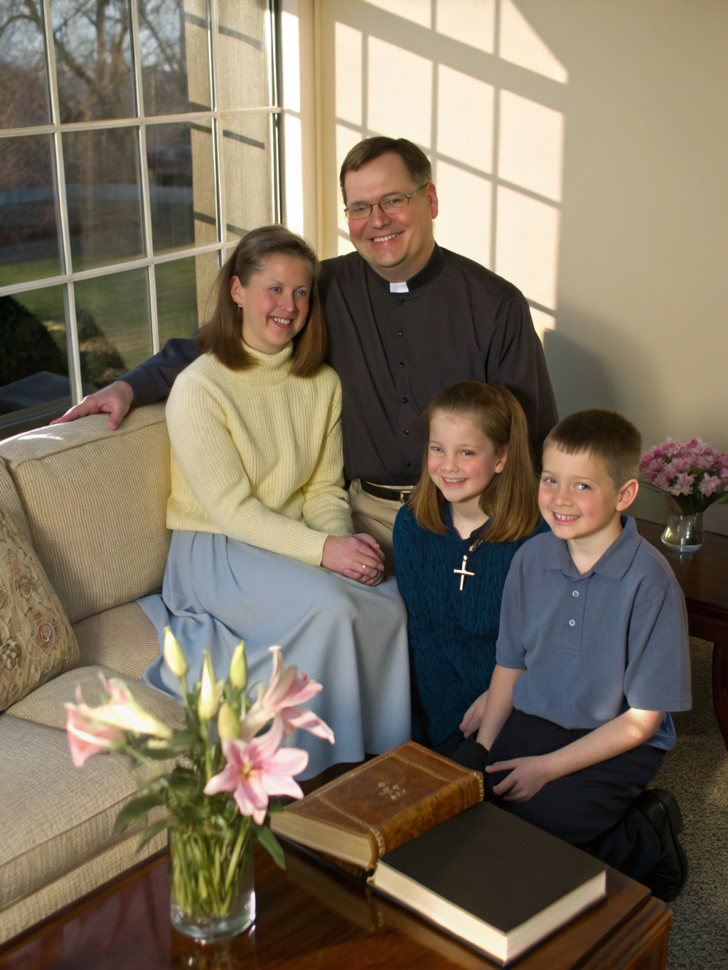 The Dickson family sharing a moment of connection and faith